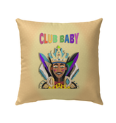 Vibrant Mystical Unicorn Dream pillow on garden bench